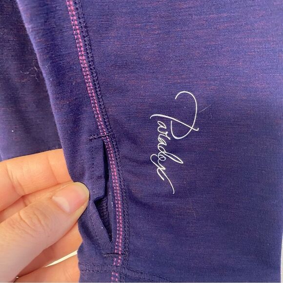 PARADOX Performance Purple Merino wool Blend Zip Long Sleeve base layer Top M - Picture 4 of 8